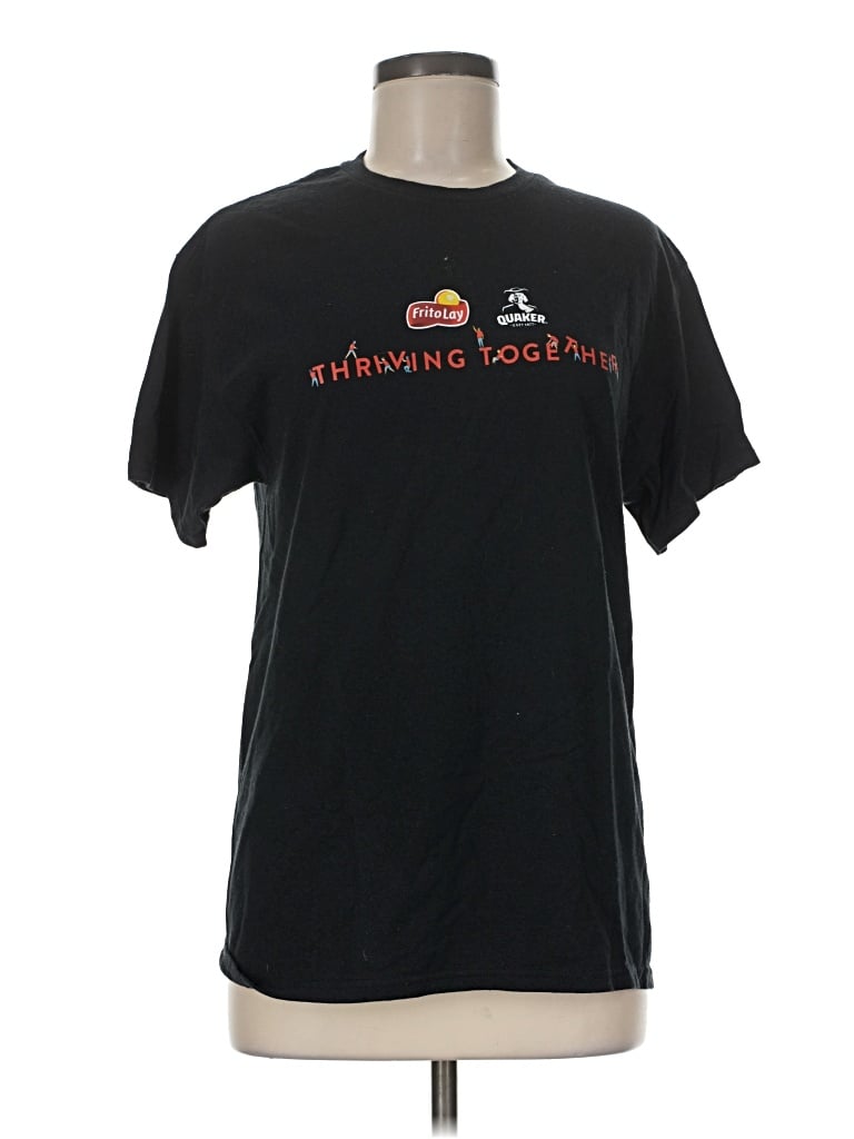Pre-owned Jerzees Short Sleeve T-shirt In Black