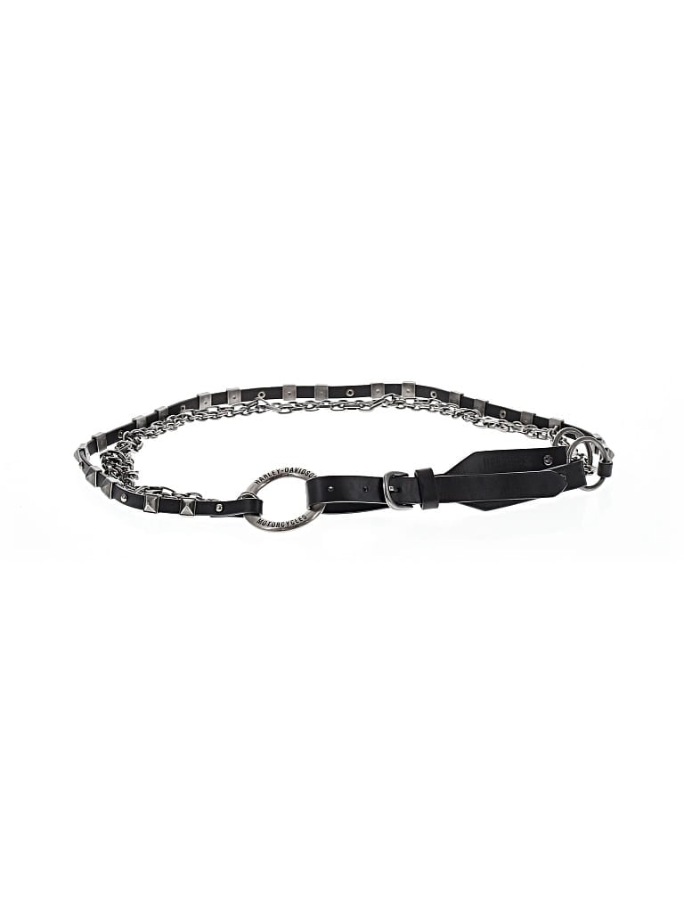 Pre-owned Harley Davidson Leather Belt In Black