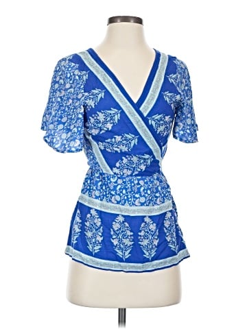 Blue Rain Short Sleeve Blouse (view 1)