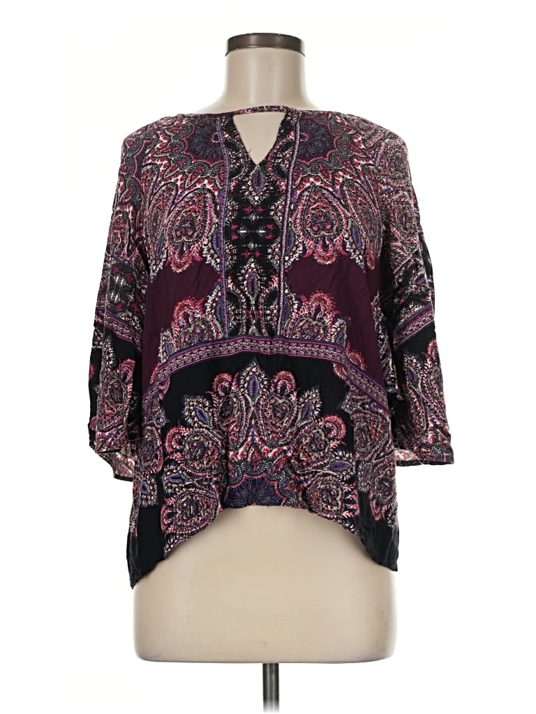 Pre-owned Daytrip 3/4 Sleeve Blouse In Purple