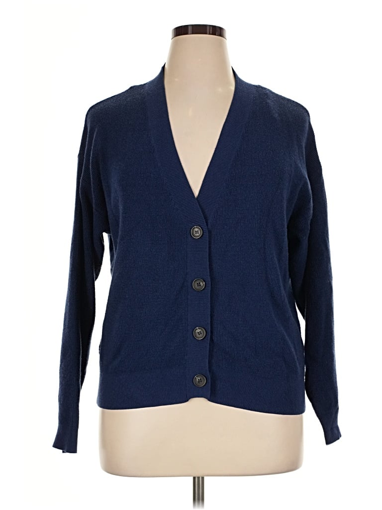 Pre-owned Zenana Cardigan Sweater In Blue