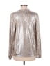 Ann Taylor LOFT 100% Polyester Metallic Silver Long Sleeve Blouse Size M - photo 2