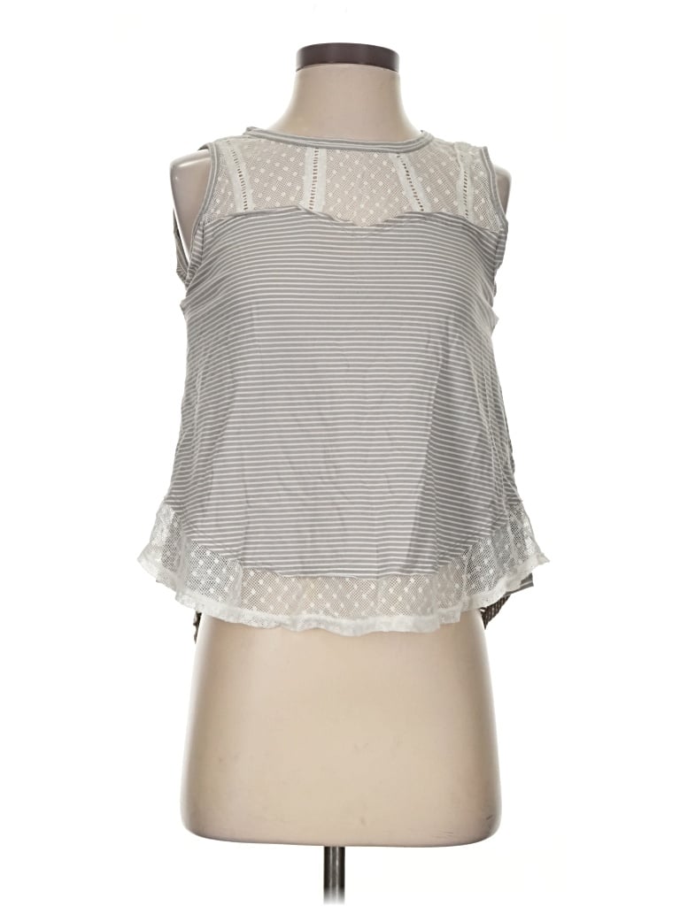 Pre-owned True Craft Tank Top Silver Halter Neckline Tops