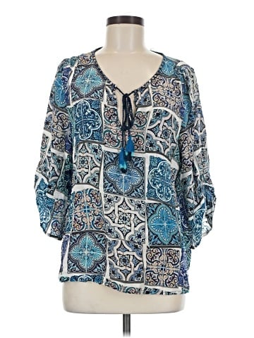 Tolani 3/4 Sleeve Silk Top (view 1)
