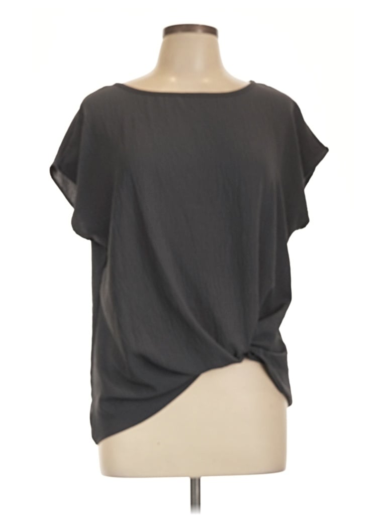 Pre-owned Gilli Short Sleeve Top Gray Boatneck Tops