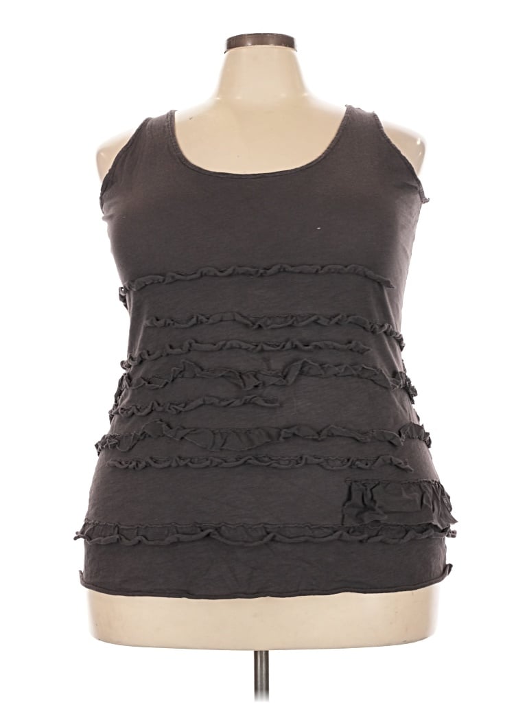 Pre-owned Avenue Sleeveless Top Gray Halter Neckline Tops