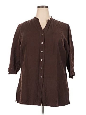 Lane Bryant 3/4 Sleeve Button-Down Shirt (view 1)
