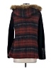 Elevenses Plaid Brown Red Coat Size XS - photo 2