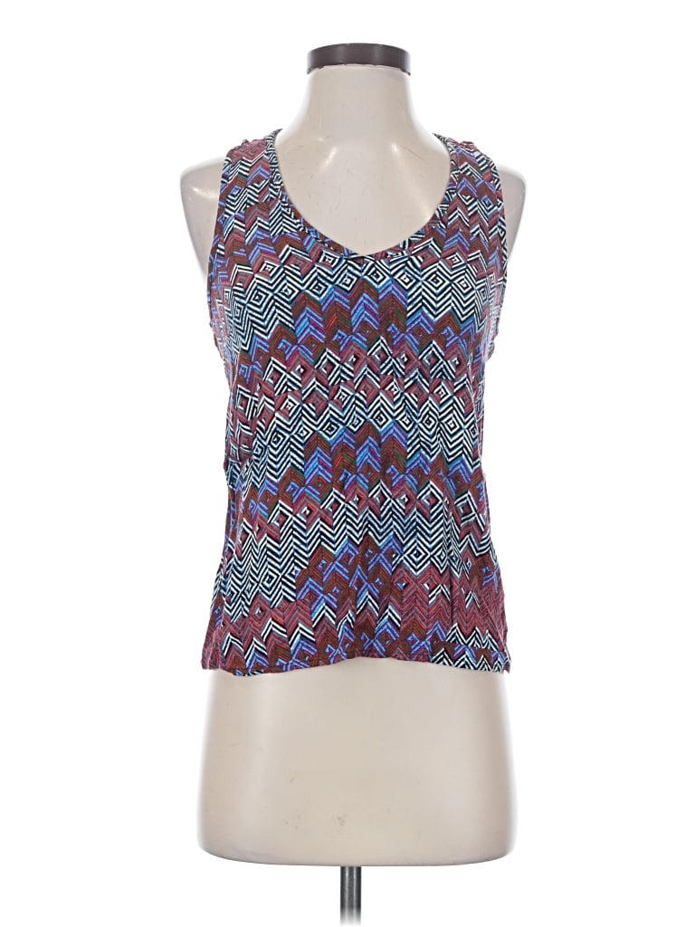 Pre-owned Ella Moss Tank Top Blue Halter Neckline Tops