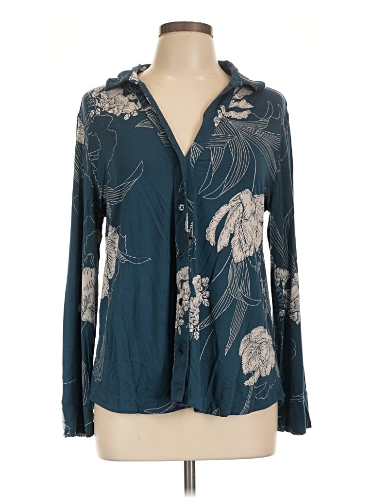 Pre-owned Soma Long Sleeve Blouse In Teal