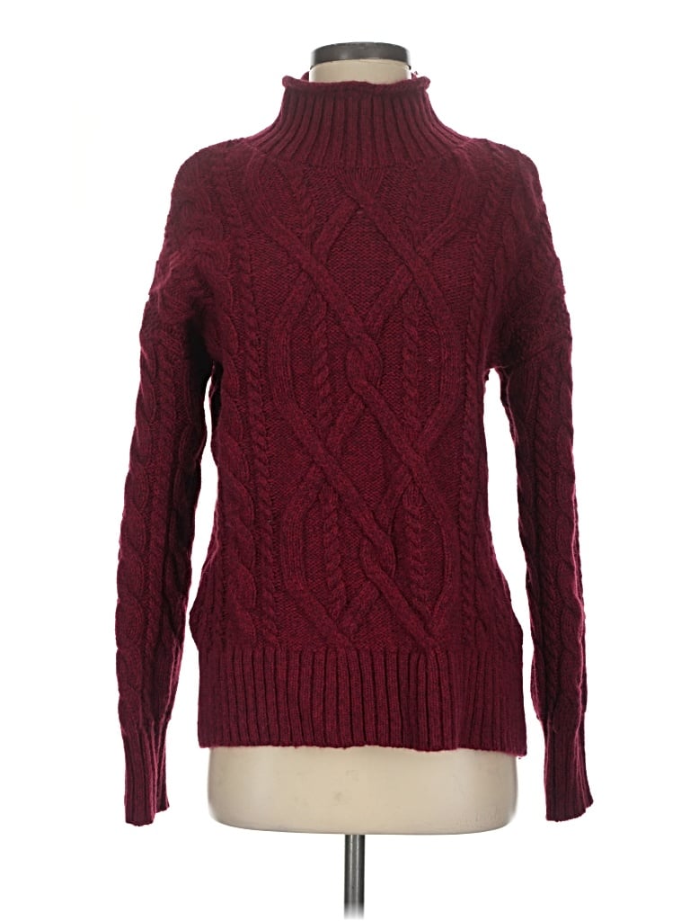 Pre-owned L.l.bean Turtleneck Sweater In Burgundy