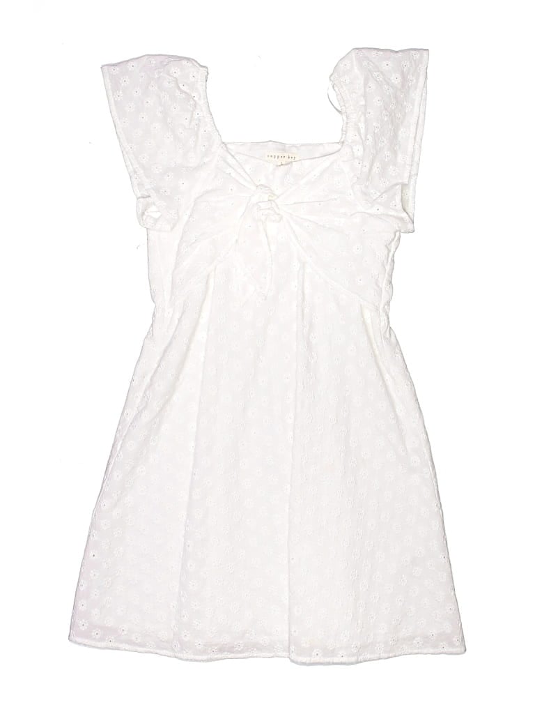 Pre-owned Copper Key Kids' Dress In White