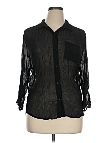 Guess 3/4 Sleeve Button-Down Shirt (view 1)