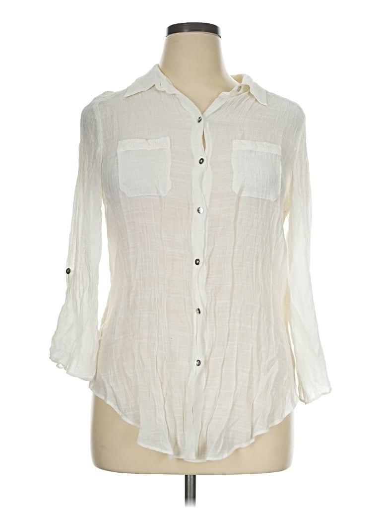 Pre-owned Alyx 3/4 Sleeve Button Down Shirt In Ivory