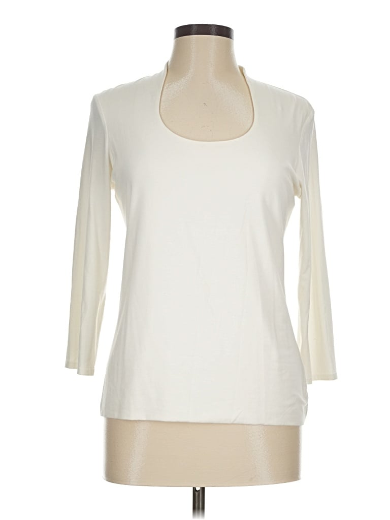 Pre-owned Premise Studio 3/4 Sleeve Top Ivory Scoop Neck Tops