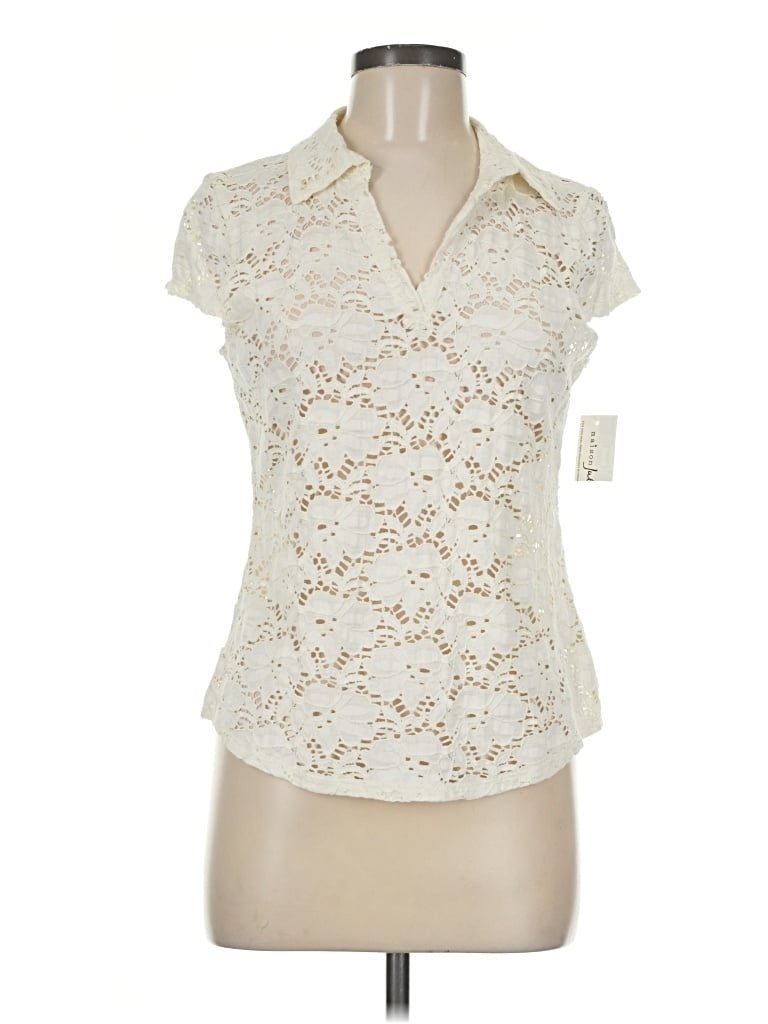 Maison Jules Short Sleeve Polo Shirt In Ivory
