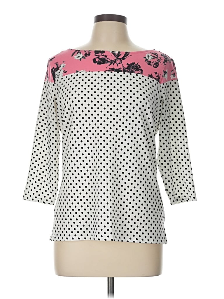 Pre-owned Elle 3/4 Sleeve Blouse In Pink