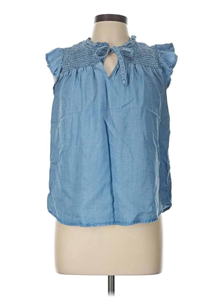 Pre-owned Industry Sleeveless Blouse In Blue