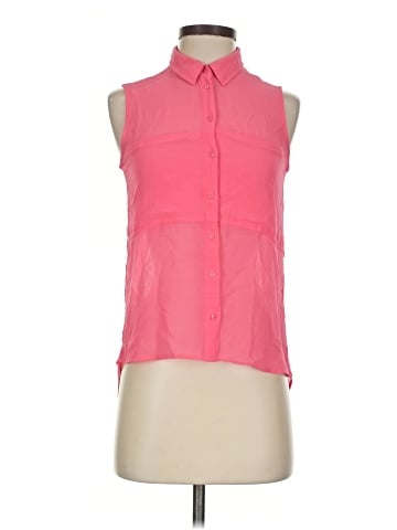 Bershka Sleeveless Button-Down Shirt (view 1)