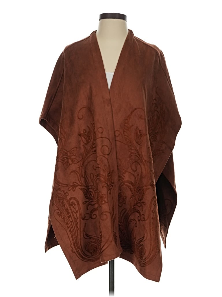 Pre-owned Chico's Poncho In Brown