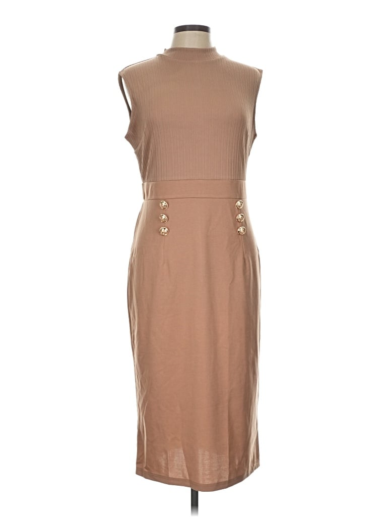 Pre-owned Grace Karin Casual Dress In Tan