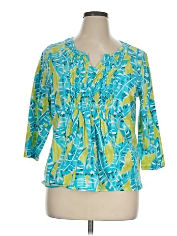 Caribbean Joe 3/4 Sleeve Blouse (view 1)