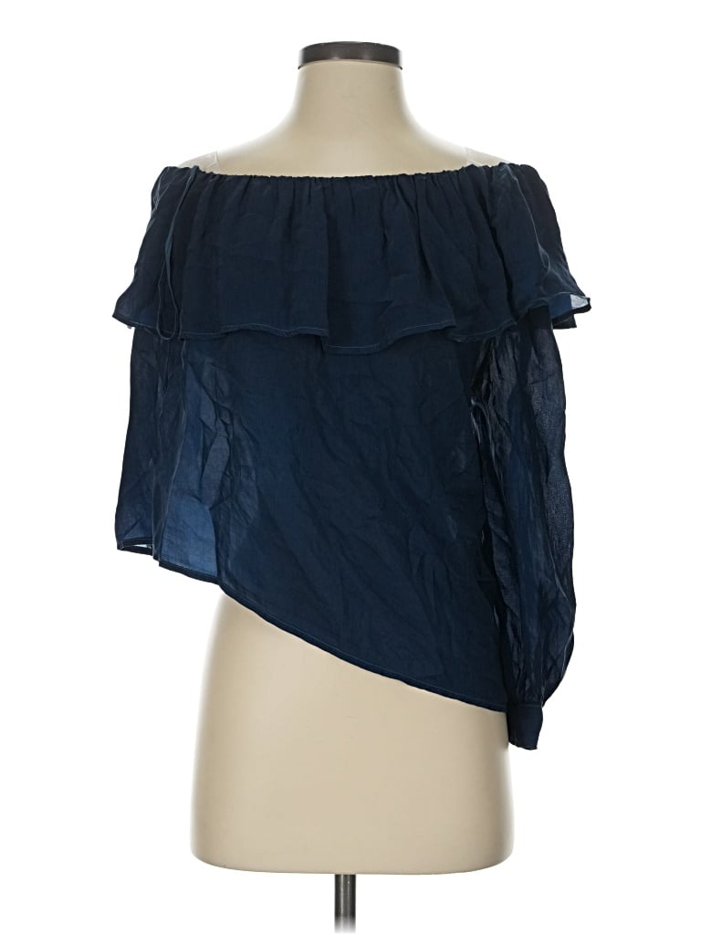 Pre-owned Maven West 3/4 Sleeve Blouse In Blue