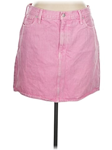 Madewell Denim Mini Skirt in Retro Pink (view 1)