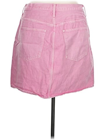 Madewell Denim Mini Skirt in Retro Pink (view 2)