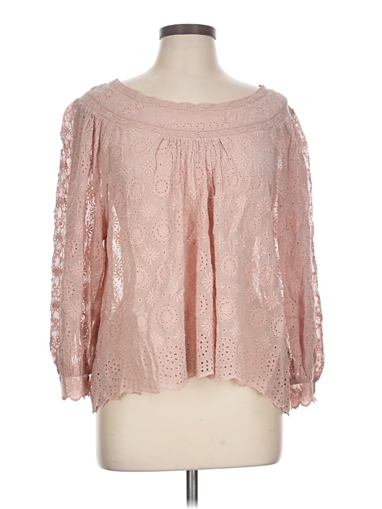 Pre-owned Loveshackfancy 3/4 Sleeve T-shirt In Pink