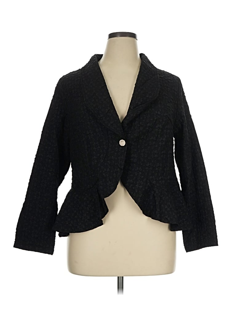Pre-owned Shein Curve Blazer Jacket In Black