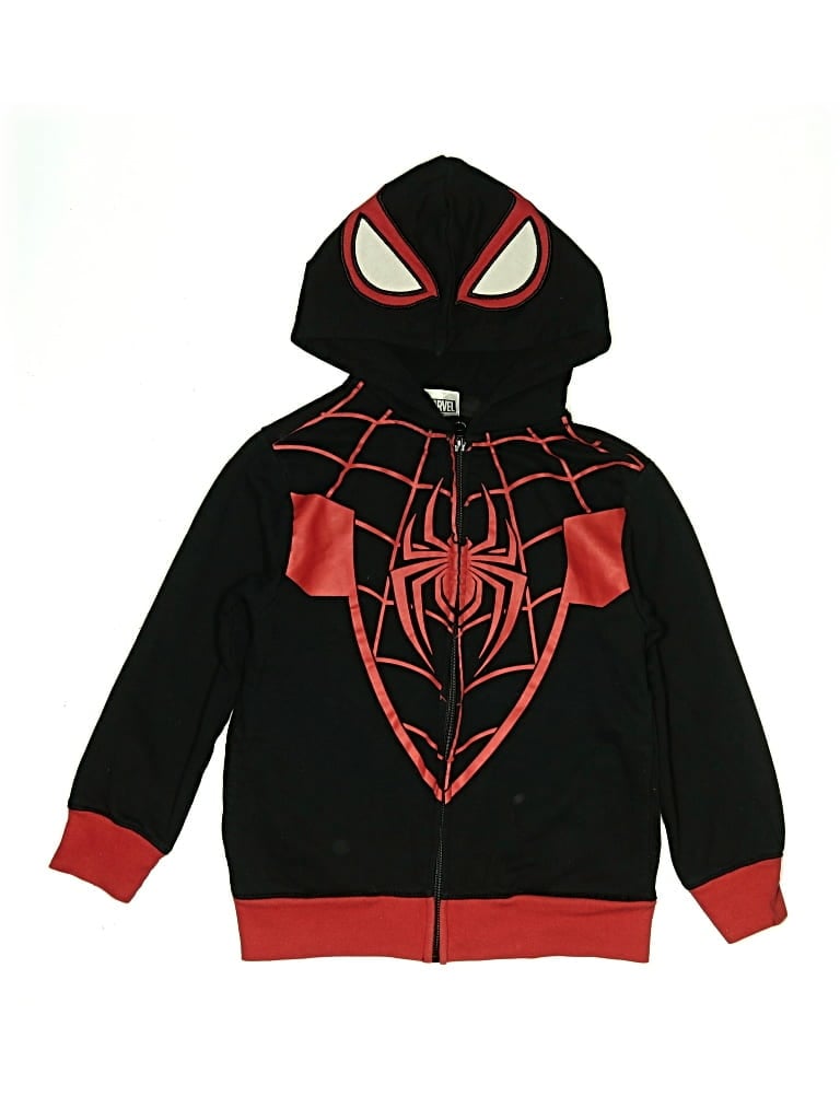 Pre-owned Spider-man Kids' Zip Up Hoodie In Black