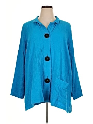 Ali Miles 3/4 Sleeve Button-Down Shirt (view 1)