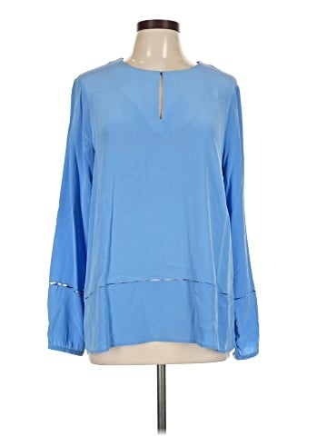 Ecru Long Sleeve Silk Top (view 1)