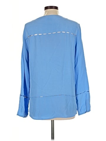 Ecru Long Sleeve Silk Top (view 2)