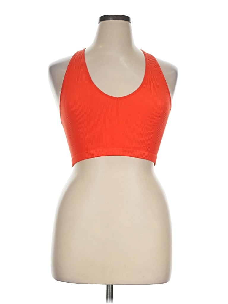 Pre-owned Fp Movement Tank Top Orange Halter Neckline Tops