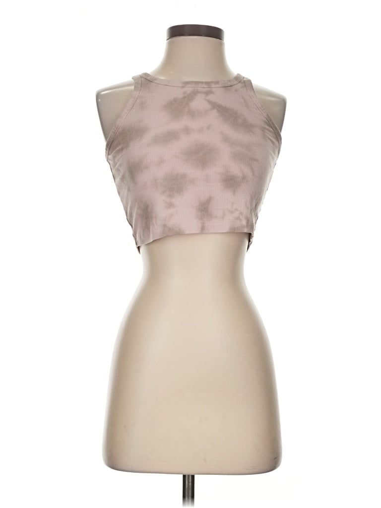 Pre-owned Pink Tank Top Tan Halter Neckline Tops