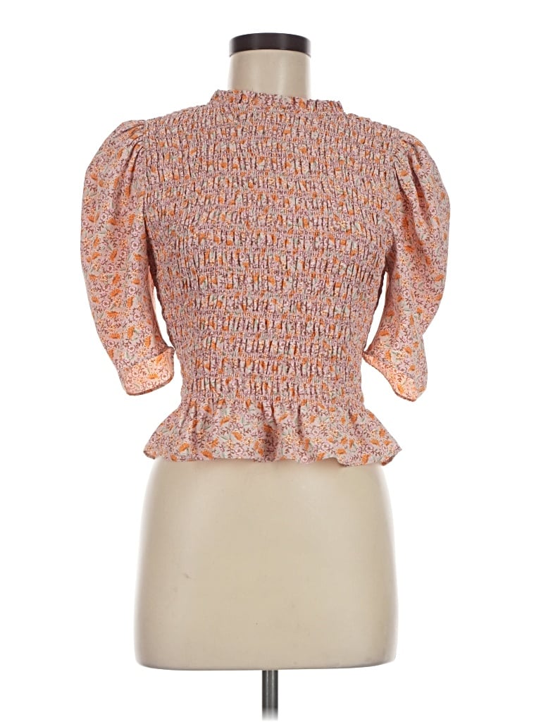 Pre-owned Wayf 3/4 Sleeve Blouse In Orange