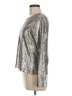Press 100% Polyester Metallic Gold Silver Long Sleeve Top Size M - photo 5