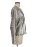 Press 100% Polyester Metallic Gold Silver Long Sleeve Top Size M - photo 4