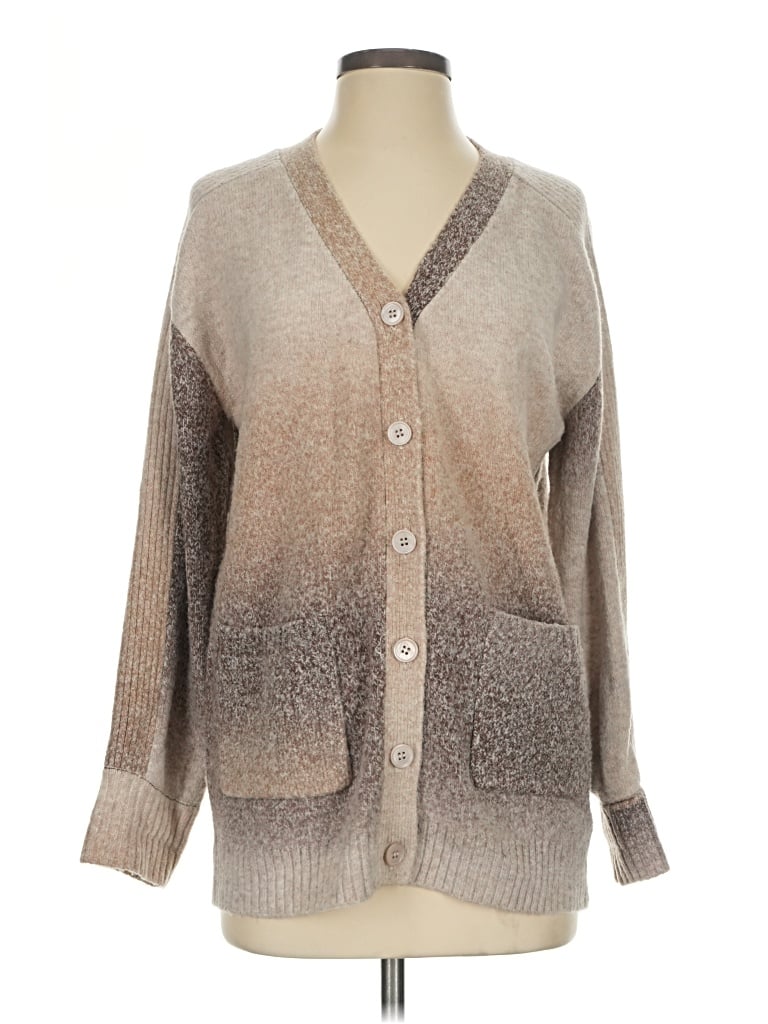 Pre-owned Ecru Cardigan Sweater In Tan