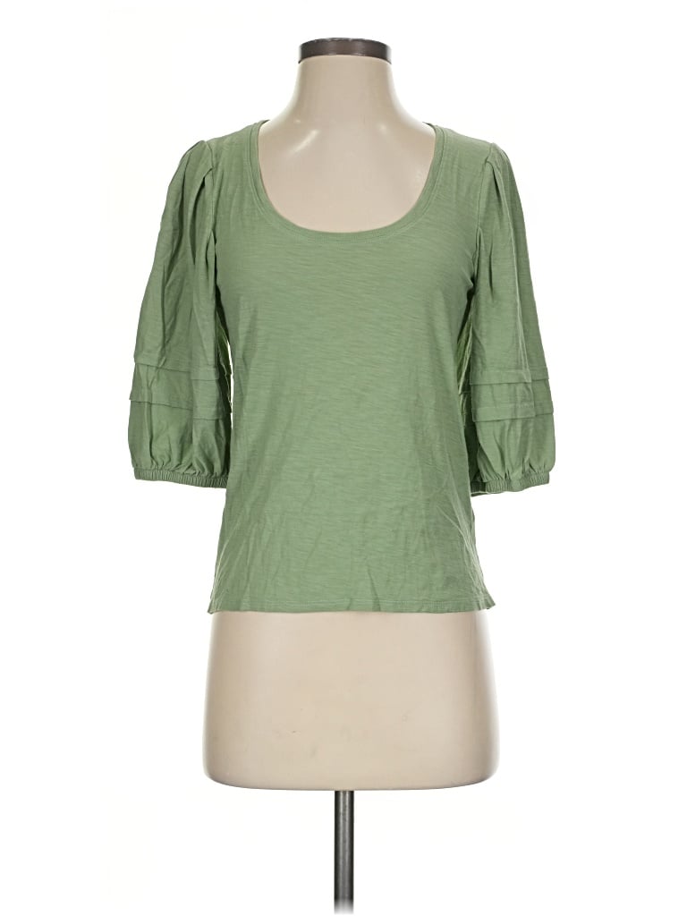 Pre-owned Nation Ltd 3/4 Sleeve Top Green Scoop Neck Tops