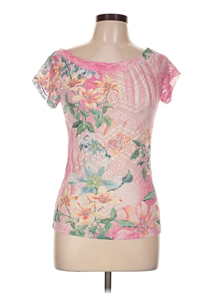 Pre-owned Boston Proper Short Sleeve Top Pink Scoop Neck Tops