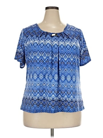 NY Collection Short Sleeve Henley (view 1)