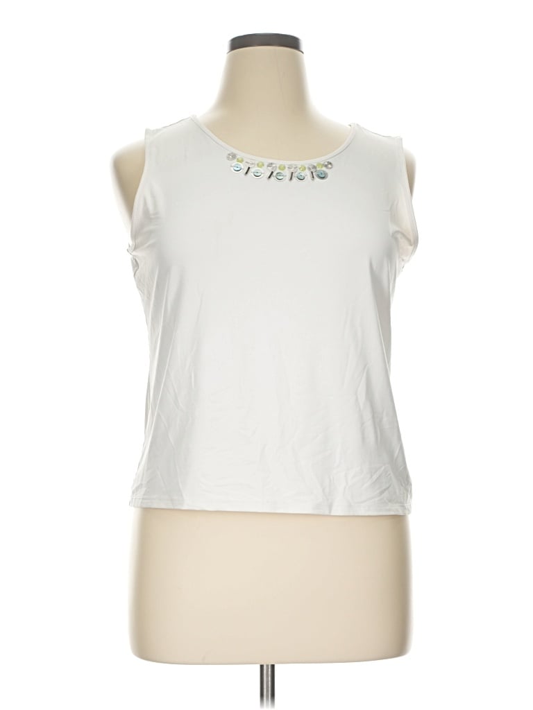 Pre-owned Ruby Rd. Sleeveless Top White Scoop Neck Tops
