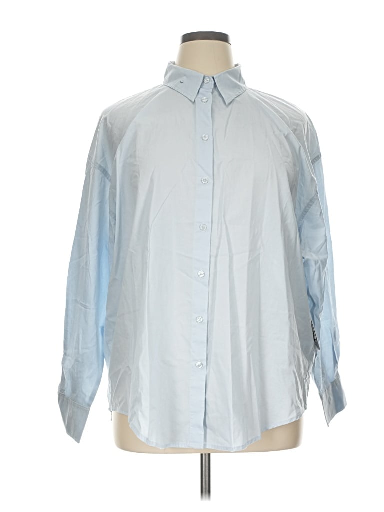 32 Degrees Long Sleeve Button Down Shirt In Blue
