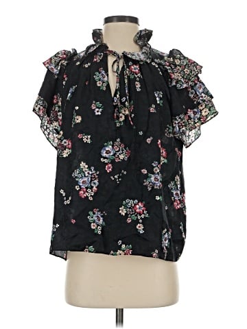 Hunter Bell Short Sleeve Silk Top (view 1)