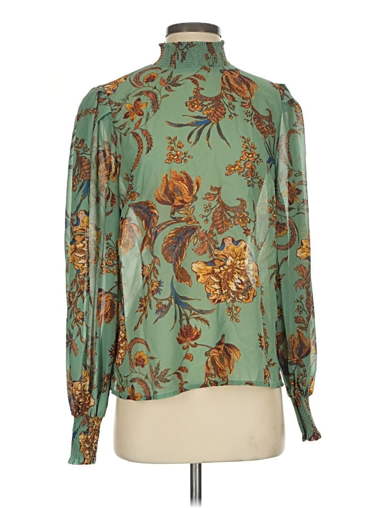 Pre-owned Flying Tomato Long Sleeve Blouse In Green