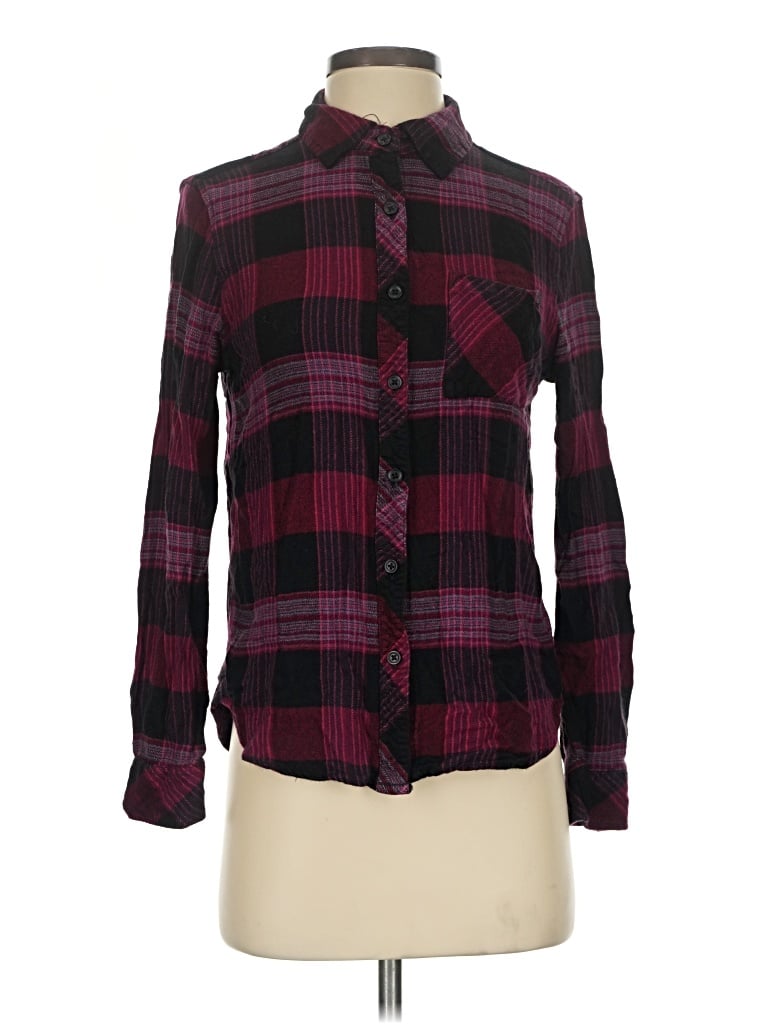Pre-owned Beachlunchlounge Long Sleeve Button Down Shirt In Burgundy