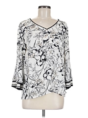 White House Black Market 3/4 Sleeve Blouse (view 1)